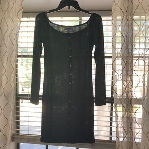 Elegant Black/Silver Long Sleeve Dress